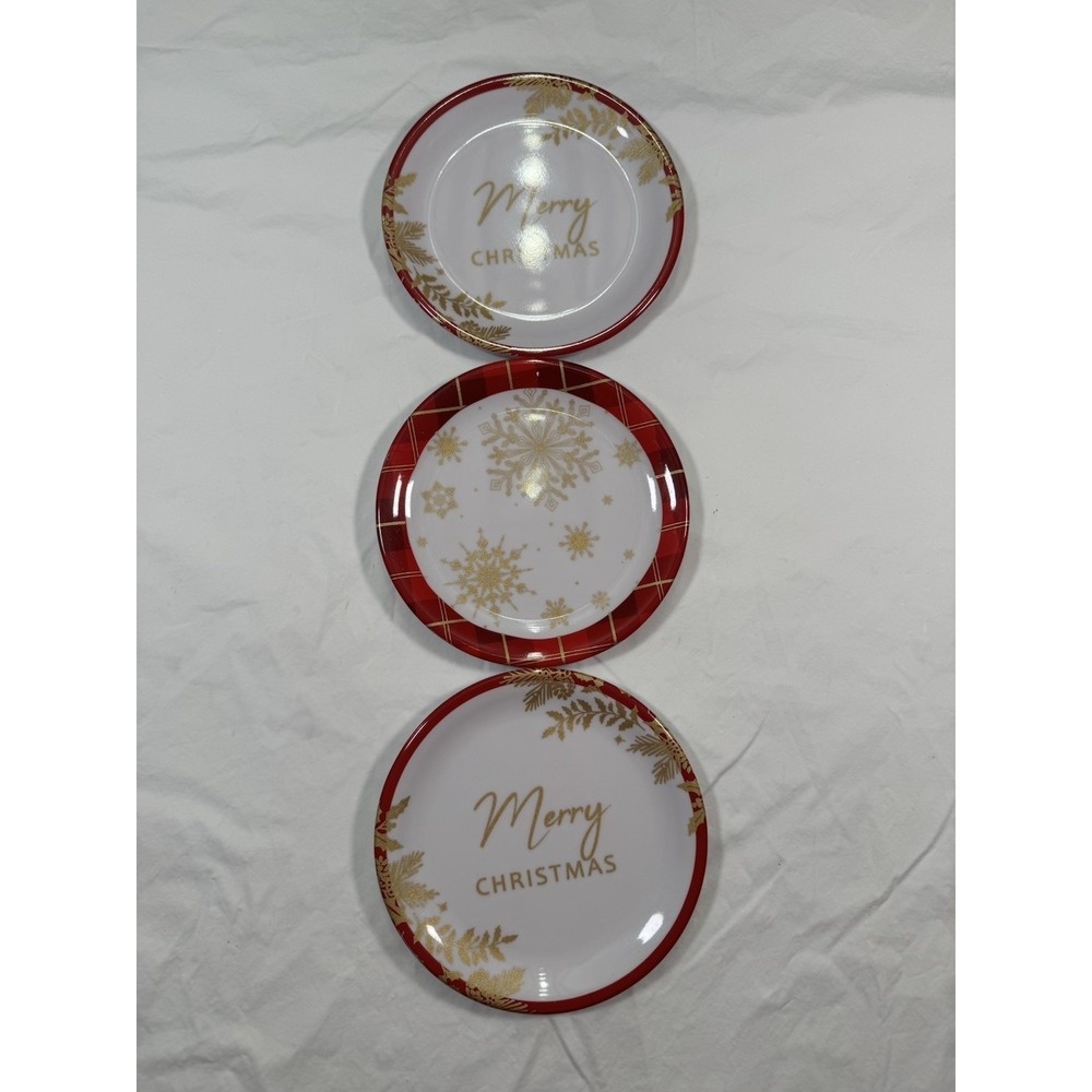 Set‎ of 3 Christmas Plates – Merry Christmas Holiday Dinnerware